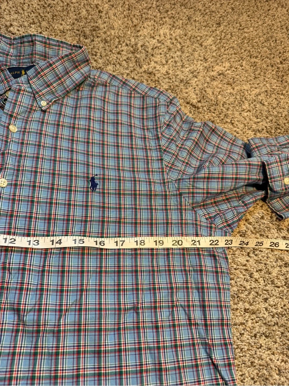 Polo by Ralph Lauren Blue Plaid Button-Down Slim Fit Shirt - XL